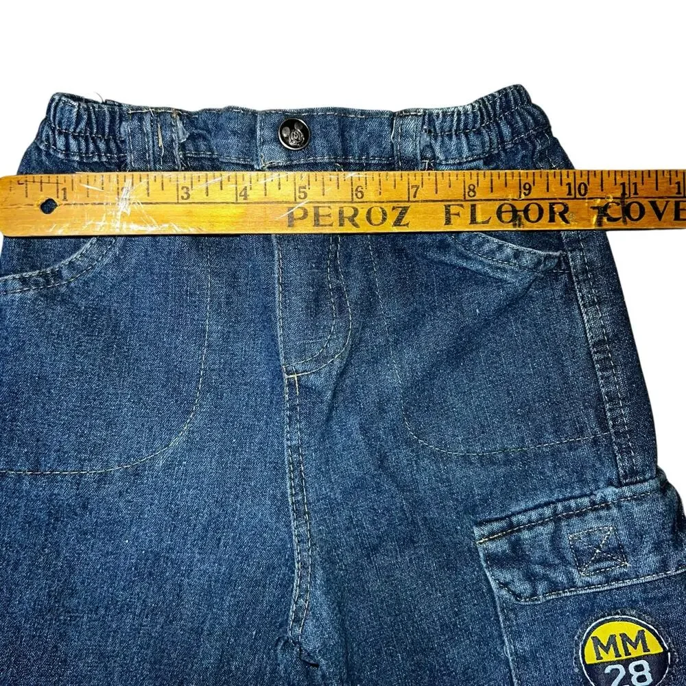 Vintage Disney Baby Y2K Mickey Mouse 28 cargo denim pants size 24 months
